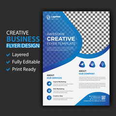 Abstract corporate flyer template design for marketing and advertising to boost brand identity. This modern creative leaflet design layout vector illustration is for company promotion
