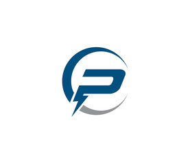 P Electric Energy Power Logo Design Company Concept