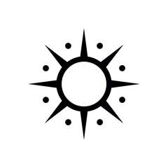 Vector set icons of sun. Vector emblems of sun.