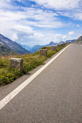 High mountain road through the Susten Pass in the Swiss Alps