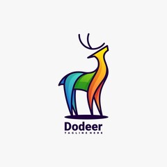 logo design deer concept colorful and mascot