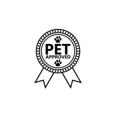 Pet Approved badge isolated on white background