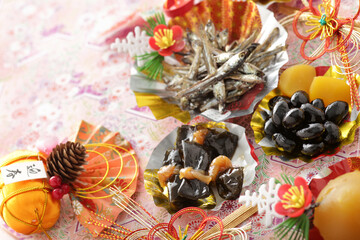 お正月のおせち料理の素材イメージ