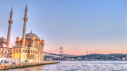Fototapeta na wymiar Ortakoy district, Istanbul, HDR Image