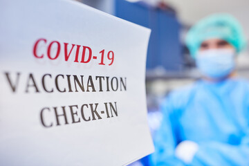 Check-in for corona vaccination against Covid-19