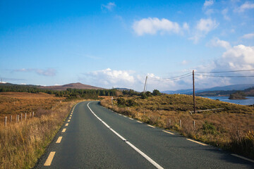 road in the irish countryside