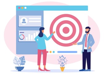 Illustration vector graphic cartoon character of business target