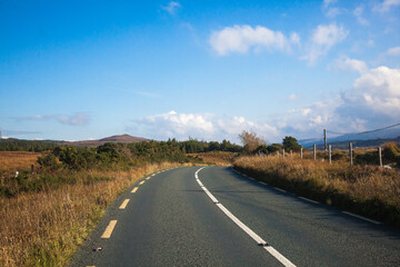 road in the irish countryside