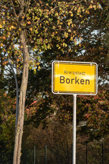 Ortsschild Borken, Westfalen