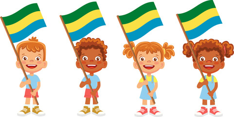 Gabon flag in hand set