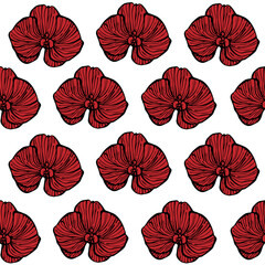 seamless pattern with red poppies