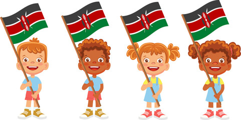 Kenya flag in hand set