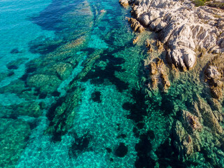 Naklejka na ściany i meble Aegean sea coast in Greece