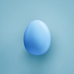 Easter egg mockup on blue color background