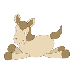 Cute cartoon horse clip art