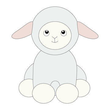 Cute cartoon lamb clip art