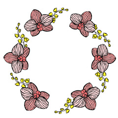 frame of flowers, wreath of flowers for text