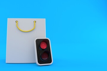 Shopping bag with red traffic light