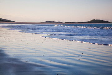 sunset on the beach in autumn