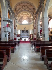 nave of the church of sveta eufemia, rovinj, croatia