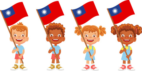 Taiwan flag in hand set