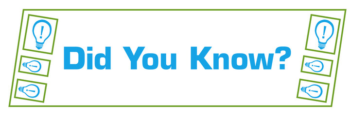 Did You Know Green Blue Border Boxes Horizontal 