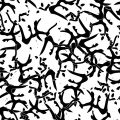 Seamless monochrome pattern of abstract elements. Black and white grunge background