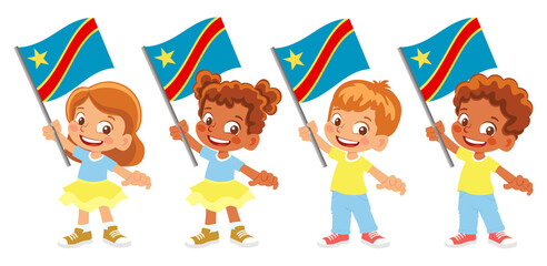 Democratic Republic of the Congo flag in hand set