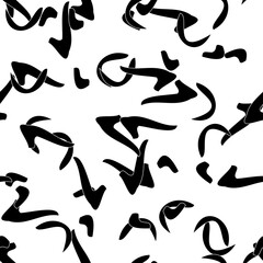 Seamless monochrome pattern of abstract elements. Чёрно белый гранж фон