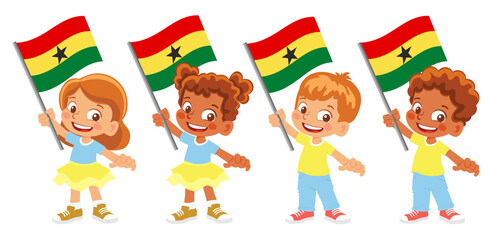 Ghana flag in hand set