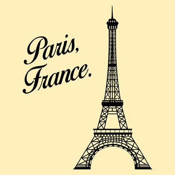 Eiffel tower. Emblem of Paris, capital city of France. Europe. Vector illustration II.