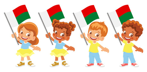 Madagascar flag in hand set