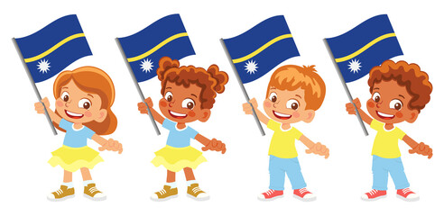 Nauru flag in hand set