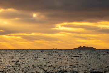 Obraz premium 長崎の世界遺産 軍艦島