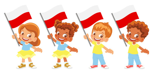 Poland flag in hand set