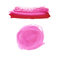 pink watercolor brush strokes isolated. Ink painting. Artwork