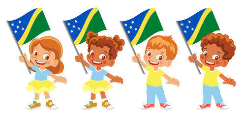 Solomon Islands flag in hand set