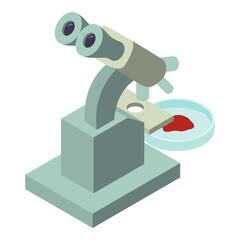 Medical microscope icon. Isometric illustration of medical microscope vector icon for web