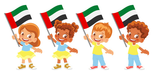 united arab emirates flag in hand set