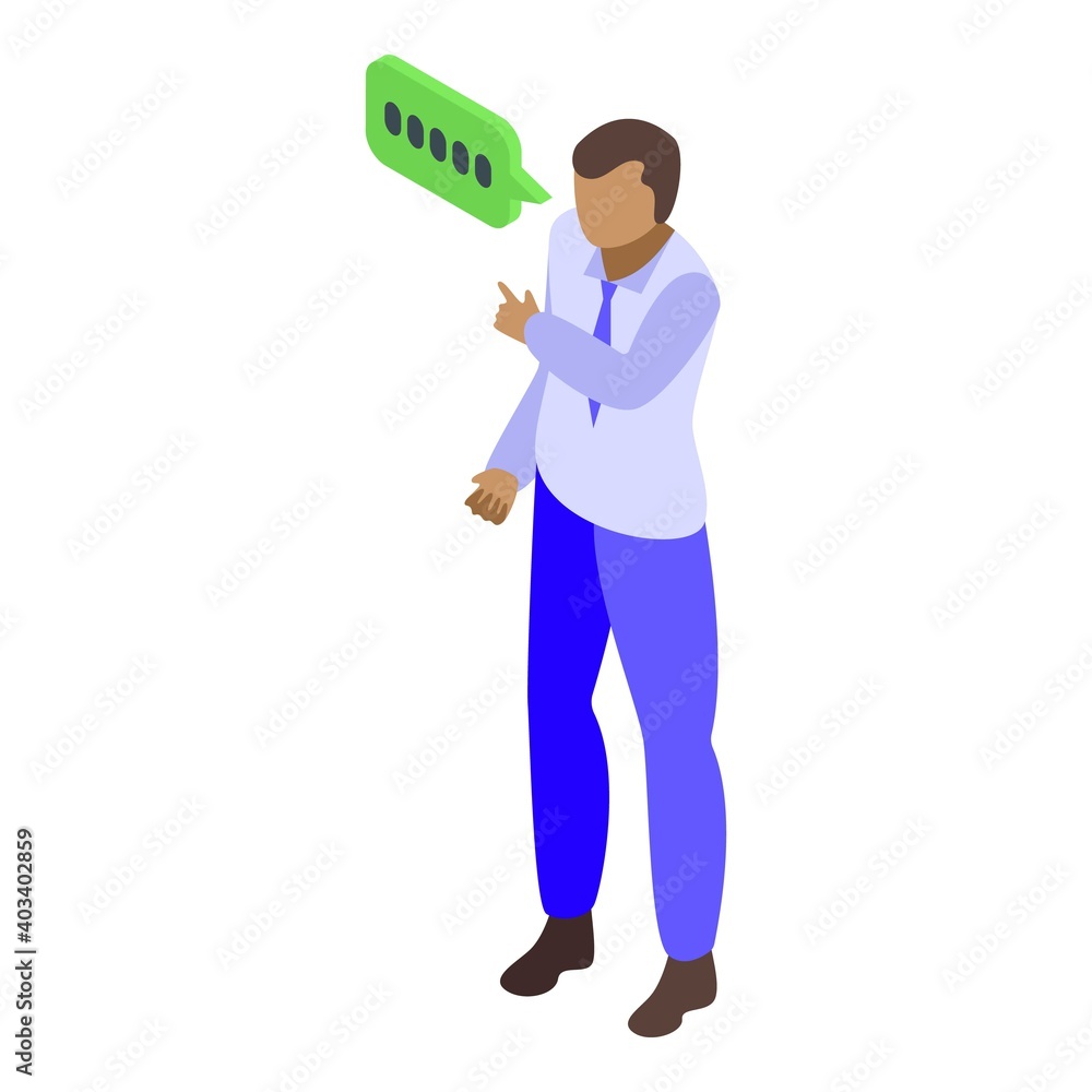 Poster light discussion icon. isometric of light discussion vector icon for web design isolated on white ba