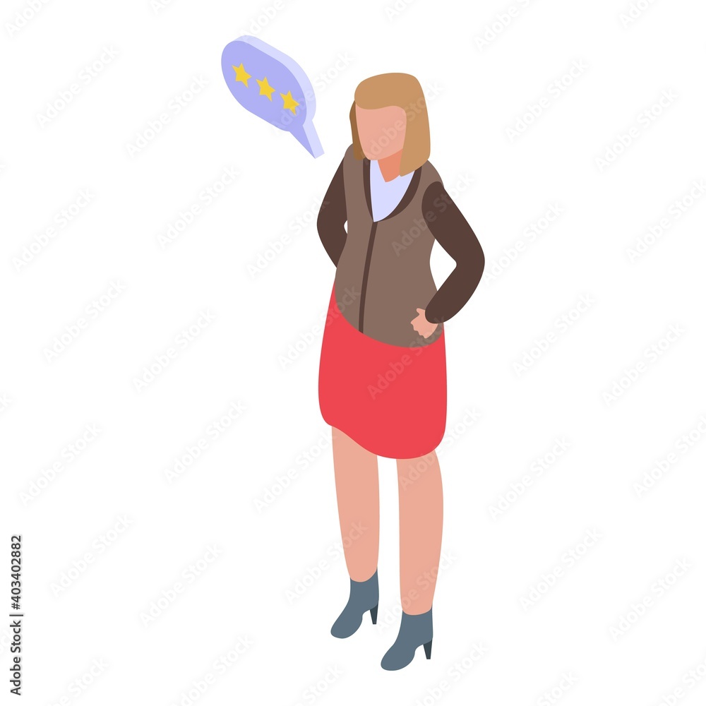 Poster manager discussion icon. isometric of manager discussion vector icon for web design isolated on whit