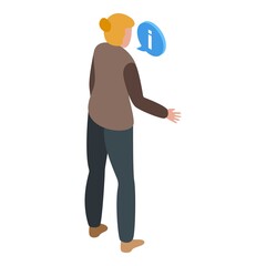 Info discussion icon. Isometric of info discussion vector icon for web design isolated on white background