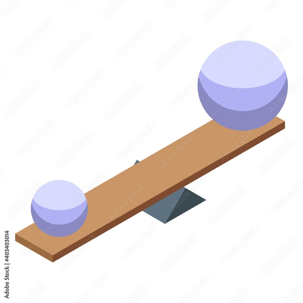 Poster sphere balance desk icon. isometric of sphere balance desk vector icon for web design isolated on wh