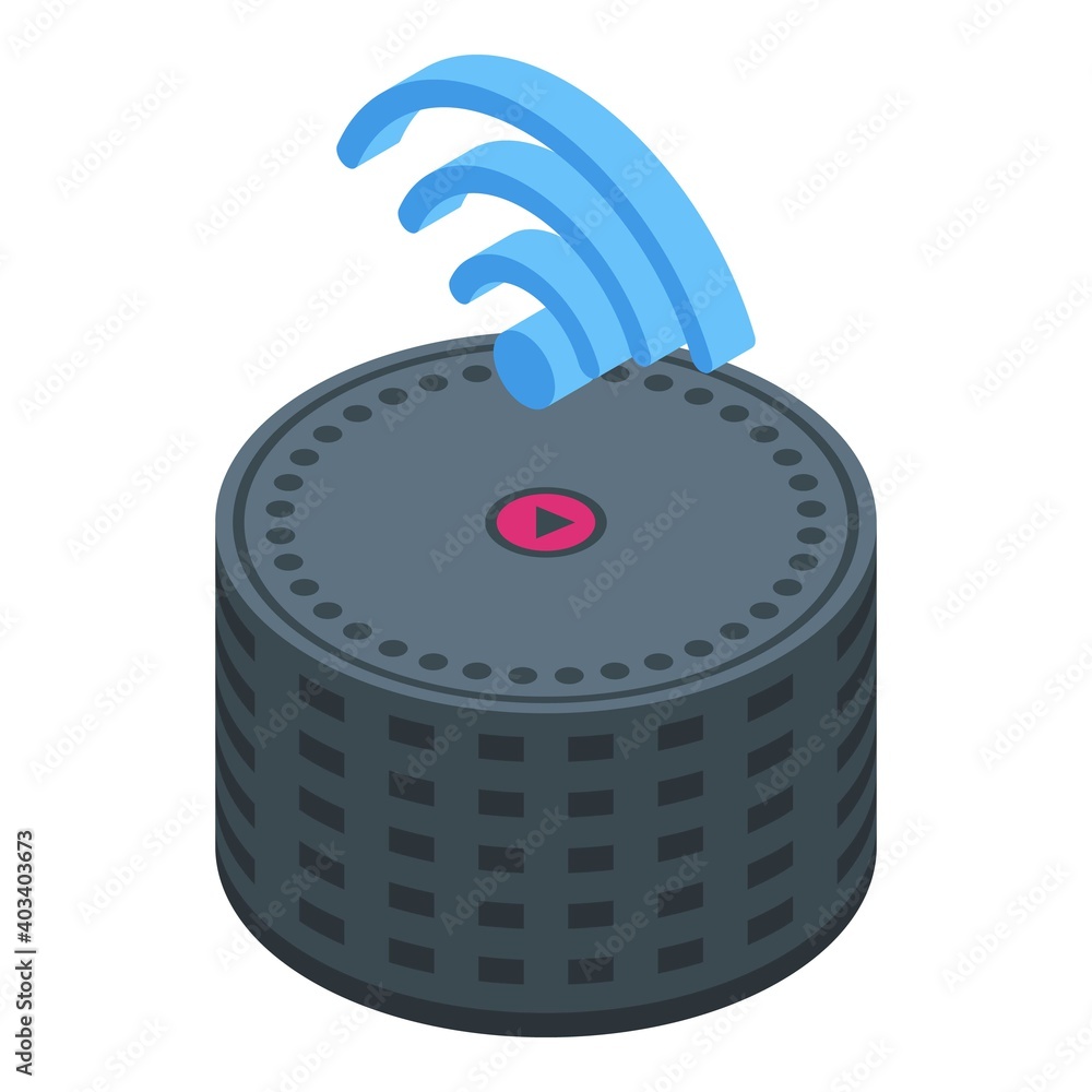 Poster smart speaker control icon. isometric of smart speaker control vector icon for web design isolated o