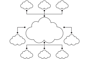 Cloud computing, Cloud computing technology internet concept, Cloud icon with circuit board isolated in white background. vector illustration