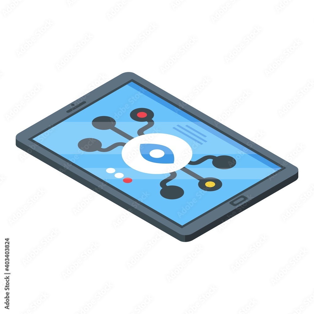 Poster tablet control icon. isometric of tablet control vector icon for web design isolated on white backgr