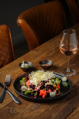 Fresh salad with cheese 