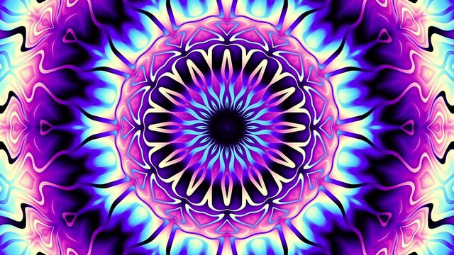 Transforming ornamental vintage mosaic Mandala. Seamless loop footage.