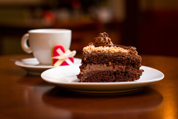 Valentine's Day with tea and sweet cake