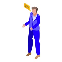 Online job interview icon. Isometric of online job interview vector icon for web design isolated on white background